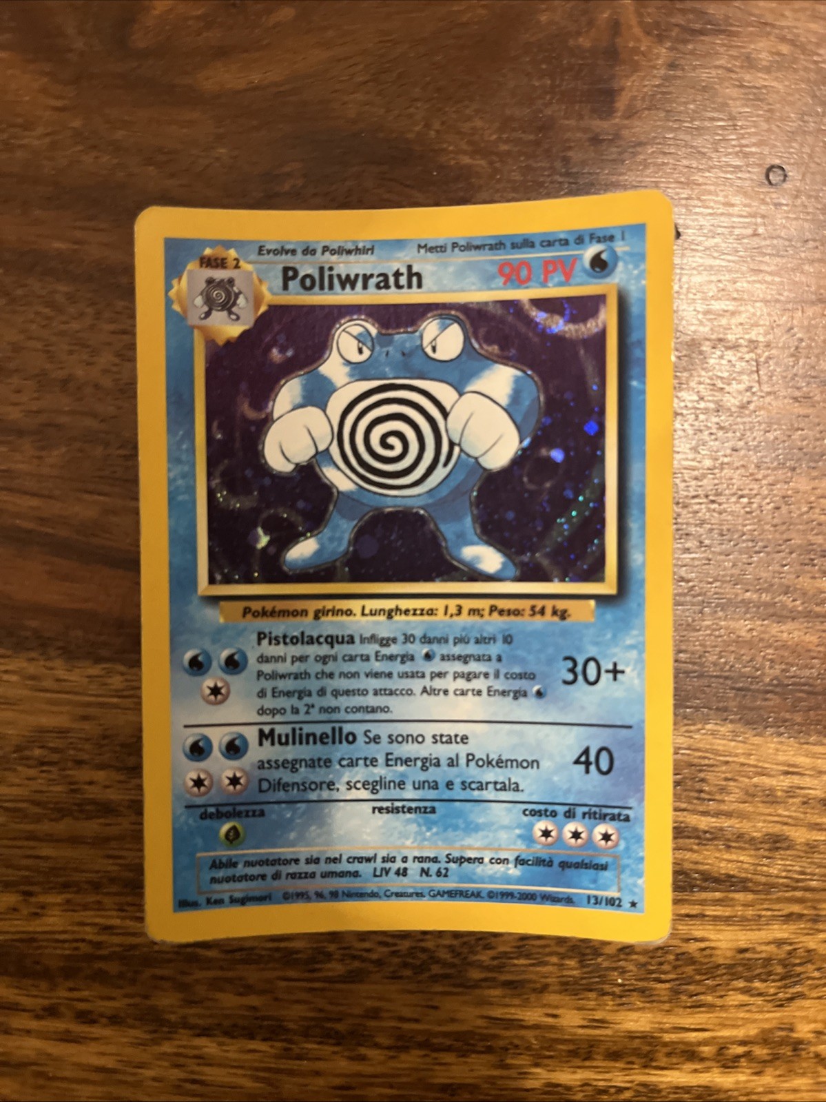 Poliwrath Pokémon TCG Base Set Unlimited Holo Rare Card 13/102 NM Condition
