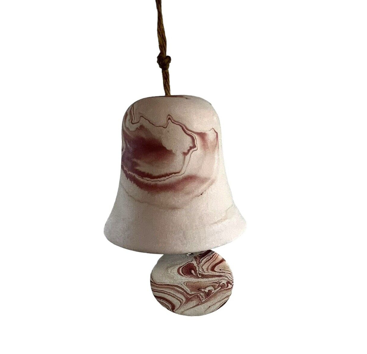 Nemadji Pottery Vintage Southwestern Ceramic Bell Wind chime 5” Wide 4.5” Tall
