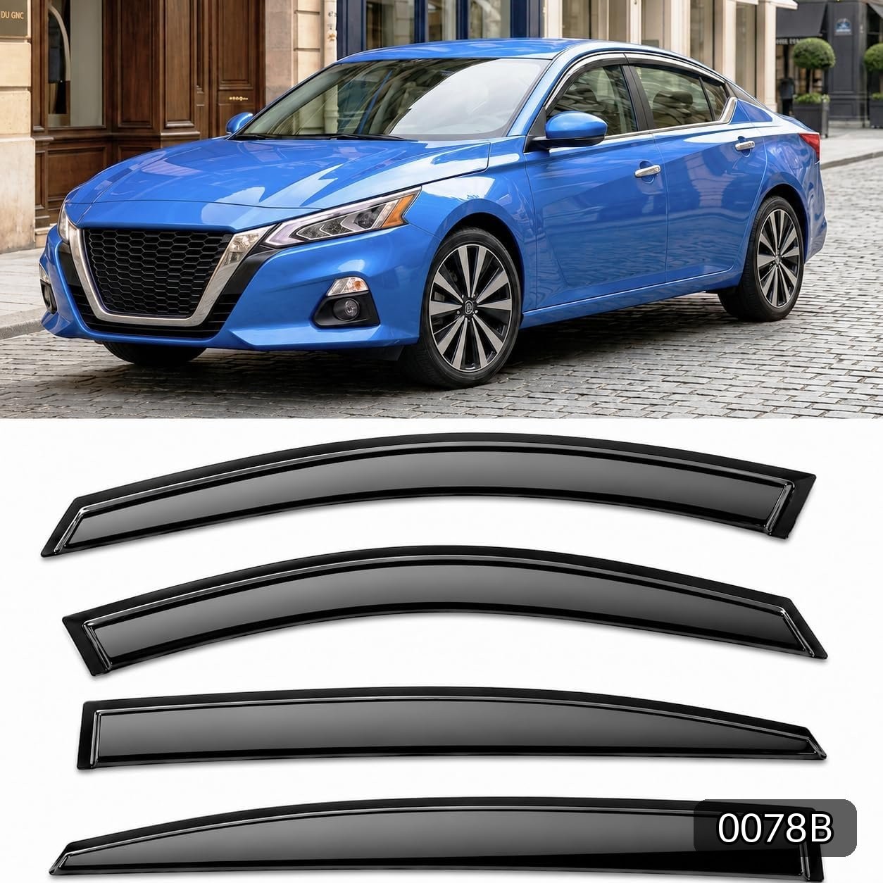 Tape-On Window Rain Guards for Nissan Altima 2019-2026 Smoke #R041
