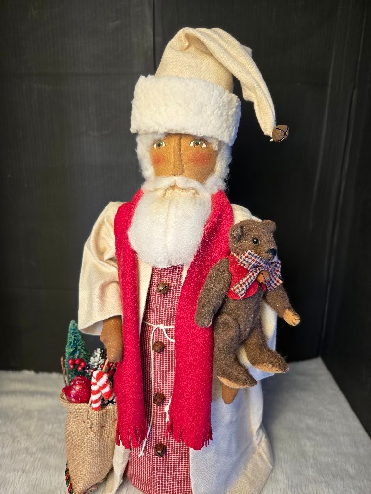 Christmas Santa, handmade, 22 in, collectible, Dumplinragamuffin Christmas Santa, handmade, 22 in, collectible, Dumplinragamuffin