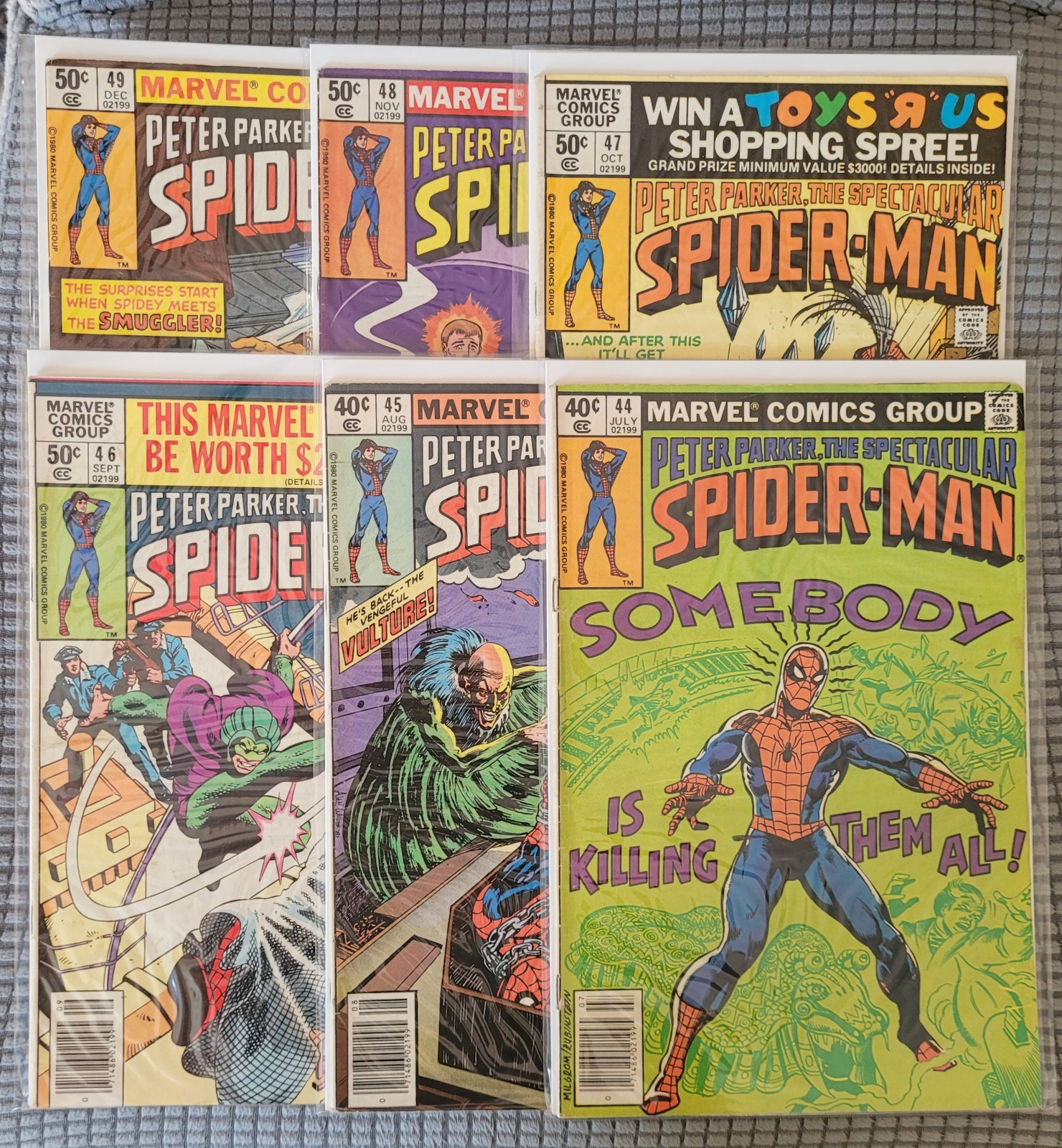 Peter Parker, The Spectacular SPIDER-MAN #44-49 (Lot of 6) MARVEL 1980 6.5FN- Peter Parker, The Spectacular SPIDER-MAN #44-49 (Lot of 6) MARVEL 1980 6.5FN-
