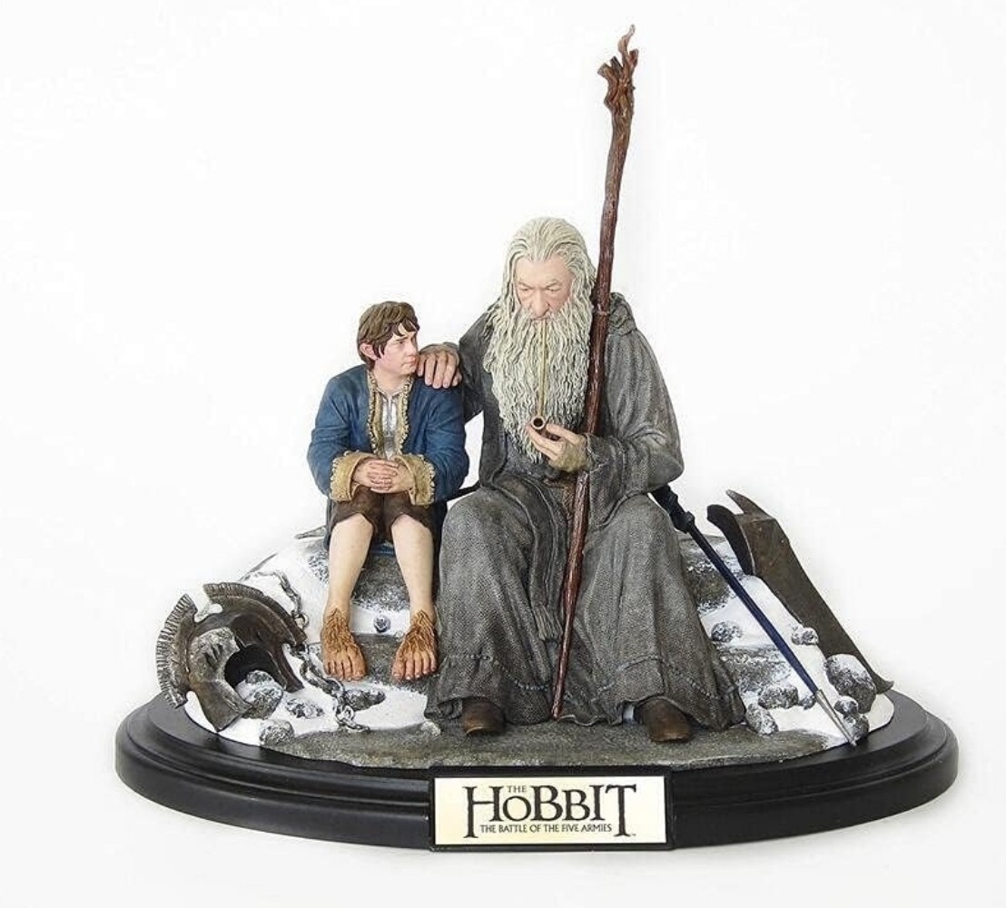 Weta The Hobbit Gandalf & Bilbo Silent Reflection Polystone Statue LOTR Figure