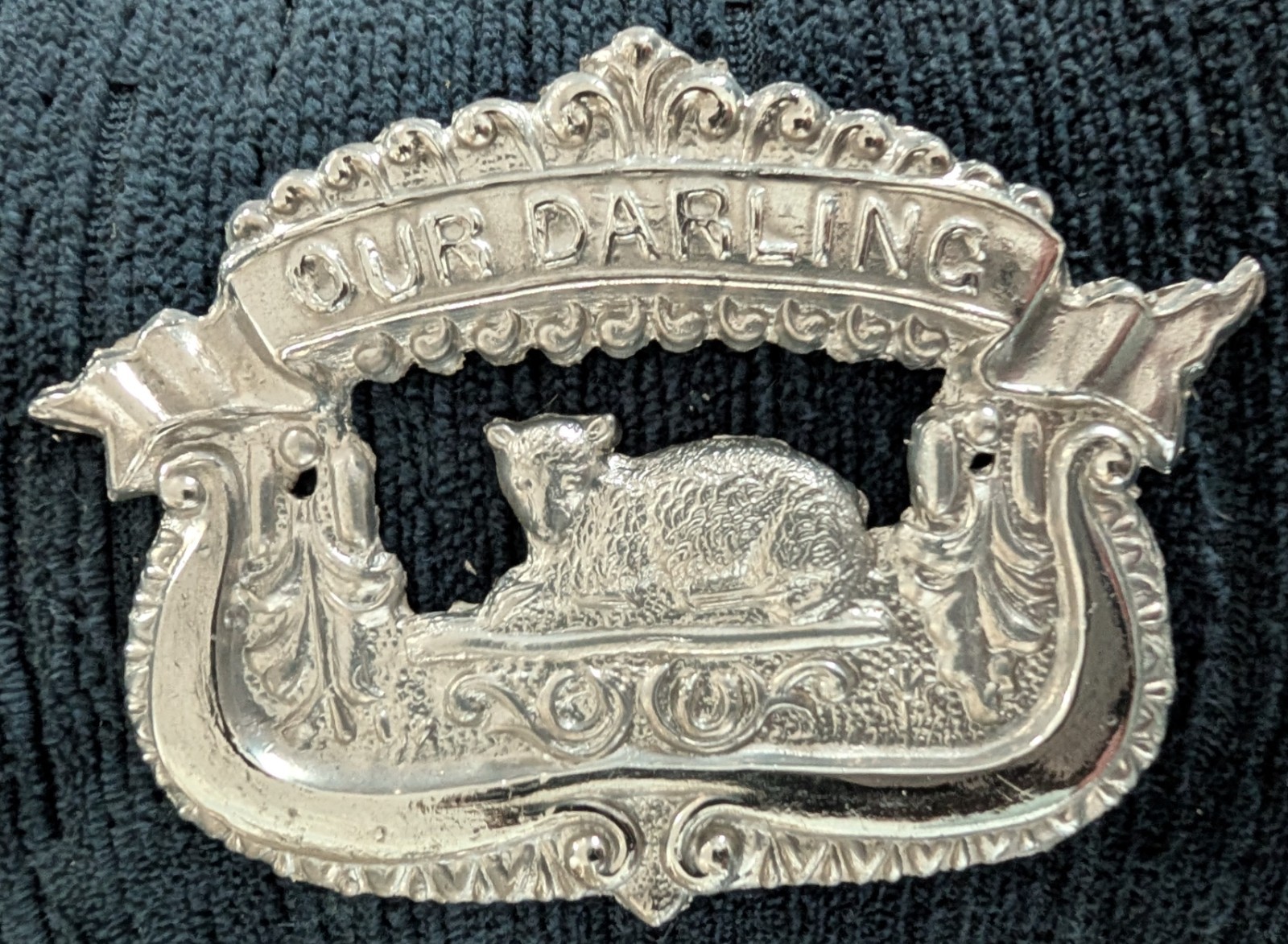 Victorian Style Our Darling Lamb Casket Plate Plaque for Child Mourning Funeral Victorian Style Our Darling Lamb Casket Plate Plaque for Child Mourning Funeral