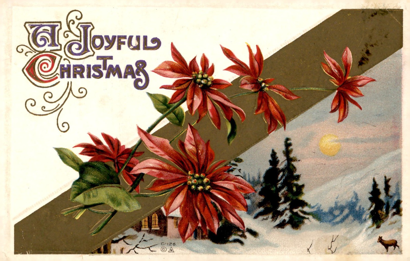 Christmas Greetings to Kenn and Anna Grochously, Aulne KS, 1944 Postcard Christmas Greetings to Kenn and Anna Grochously, Aulne KS, 1944 Postcard