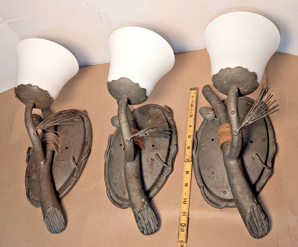 Vintage Kalco Ponderosa Wall Light Sconce Set *rare discontinued * Vintage Kalco Ponderosa Wall Light Sconce Set *rare discontinued *