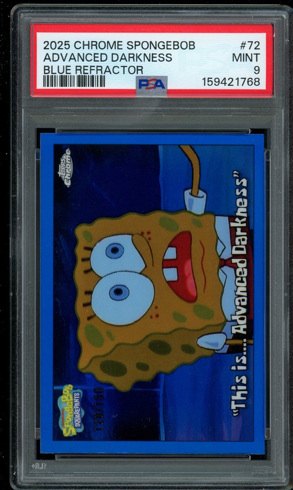 2025 Topps Chrome Spongebob This Is Advanced Darkness Blue Refractor PSA 9 2025 Topps Chrome Spongebob This Is Advanced Darkness Blue Refractor PSA 9