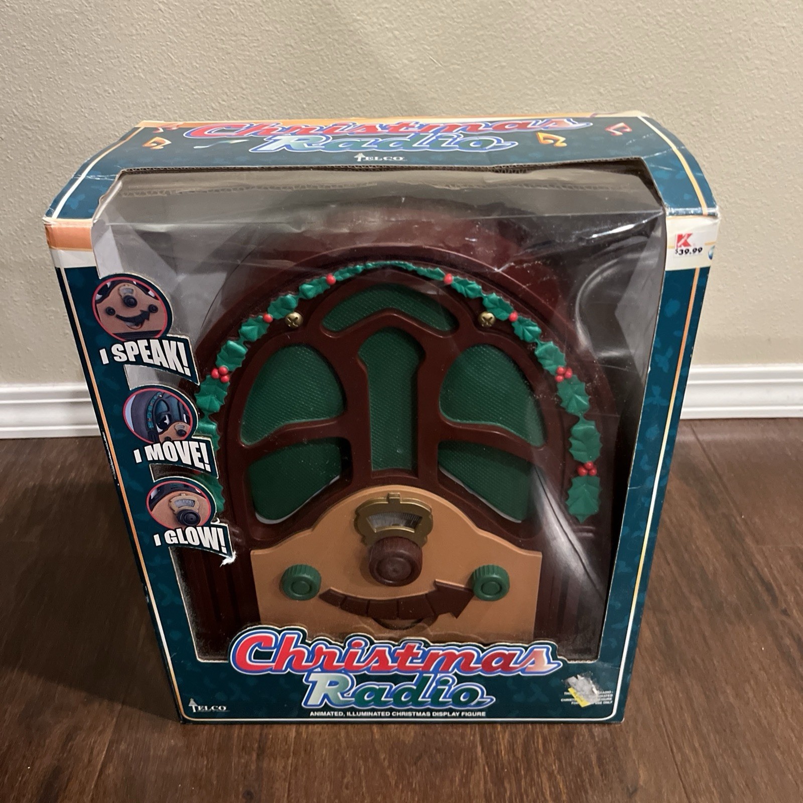 Vtg Telco Motionette Talking Singing Motion Animated Christmas Radio Box Tested