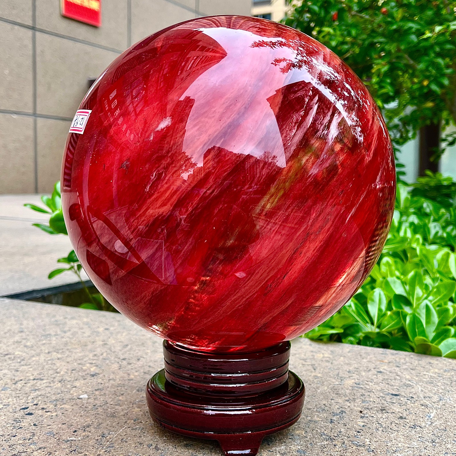 28.54LB  High quality rare red lava ball specimen healing