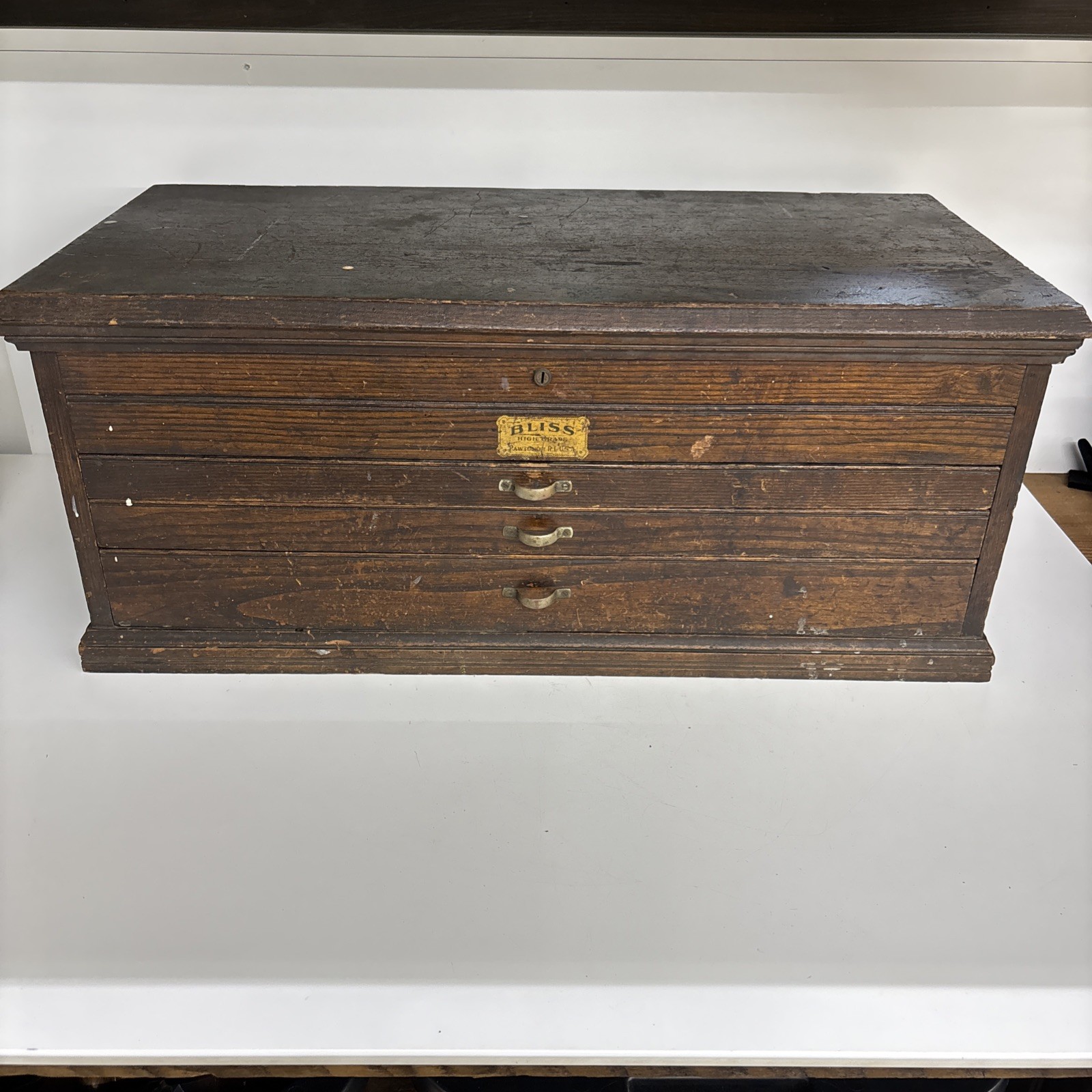 Antique Bliss High Grade Machinist Tool Chest with Key Antique Bliss High Grade Machinist Tool Chest with Key