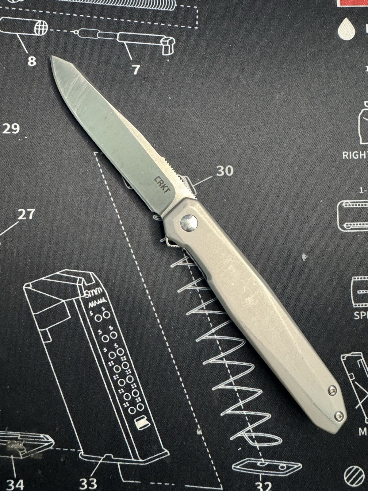 CRKT K230XXP Facet D2 Stainless Steel Drop Point Frame Lock Manual Pocketknife