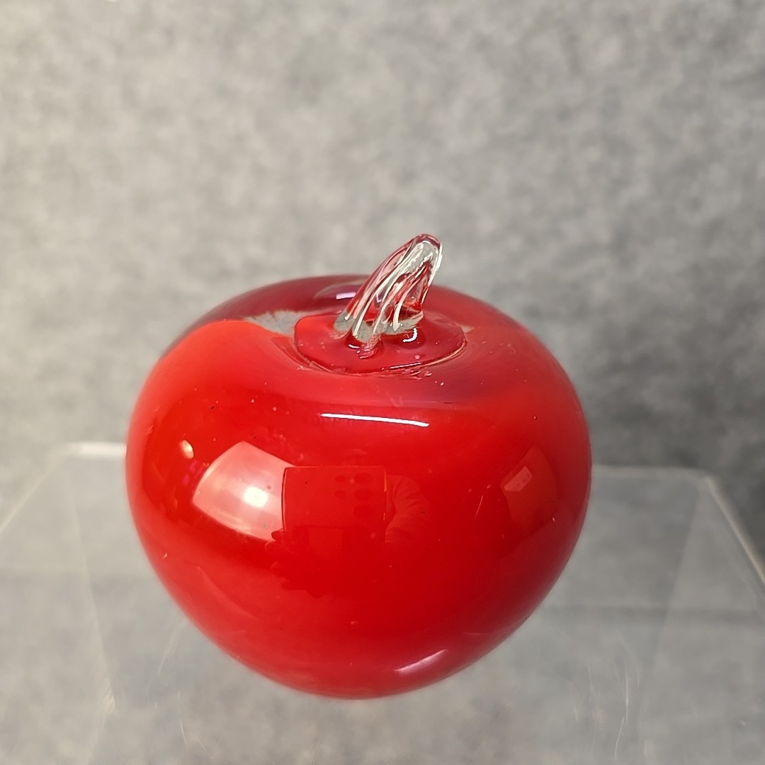 Gorgeous Red Glass Apple Paperweight 