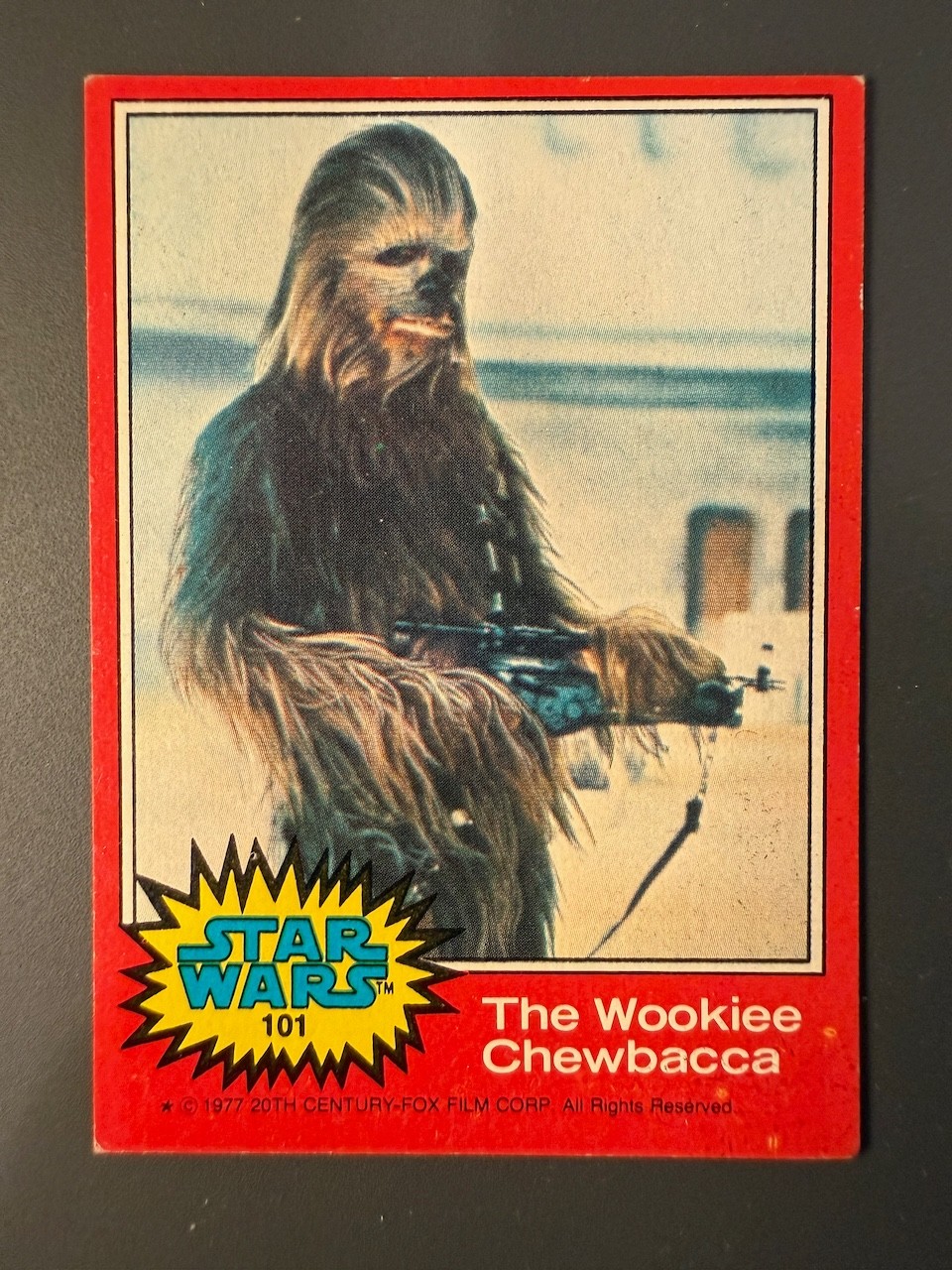 1977 Topps Star Wars #101 The Wookiee Chewbacca Red Series 2 1977 Topps Star Wars #101 The Wookiee Chewbacca Red Series 2