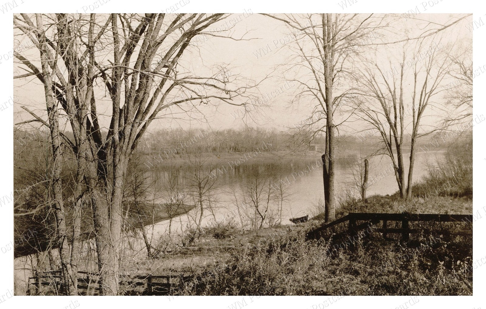 North Andover Massachusetts 1893 Shawsheen River Trees Boat Standard Postcard North Andover Massachusetts 1893 Shawsheen River Trees Boat Standard Postcard