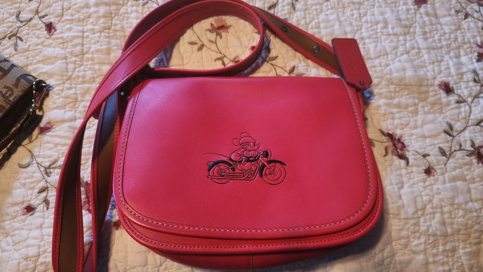 Disney Mickey Mouse Small Red Crossbody Shoulder Bag - Coach