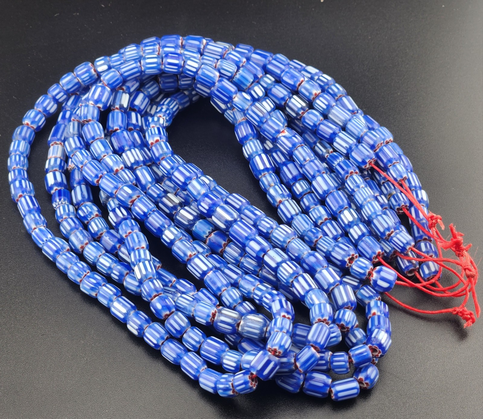 Vintage Venetian Style Chevron Beads 6.5mm beautiful strings Vintage Venetian Style Chevron Beads 6.5mm beautiful strings