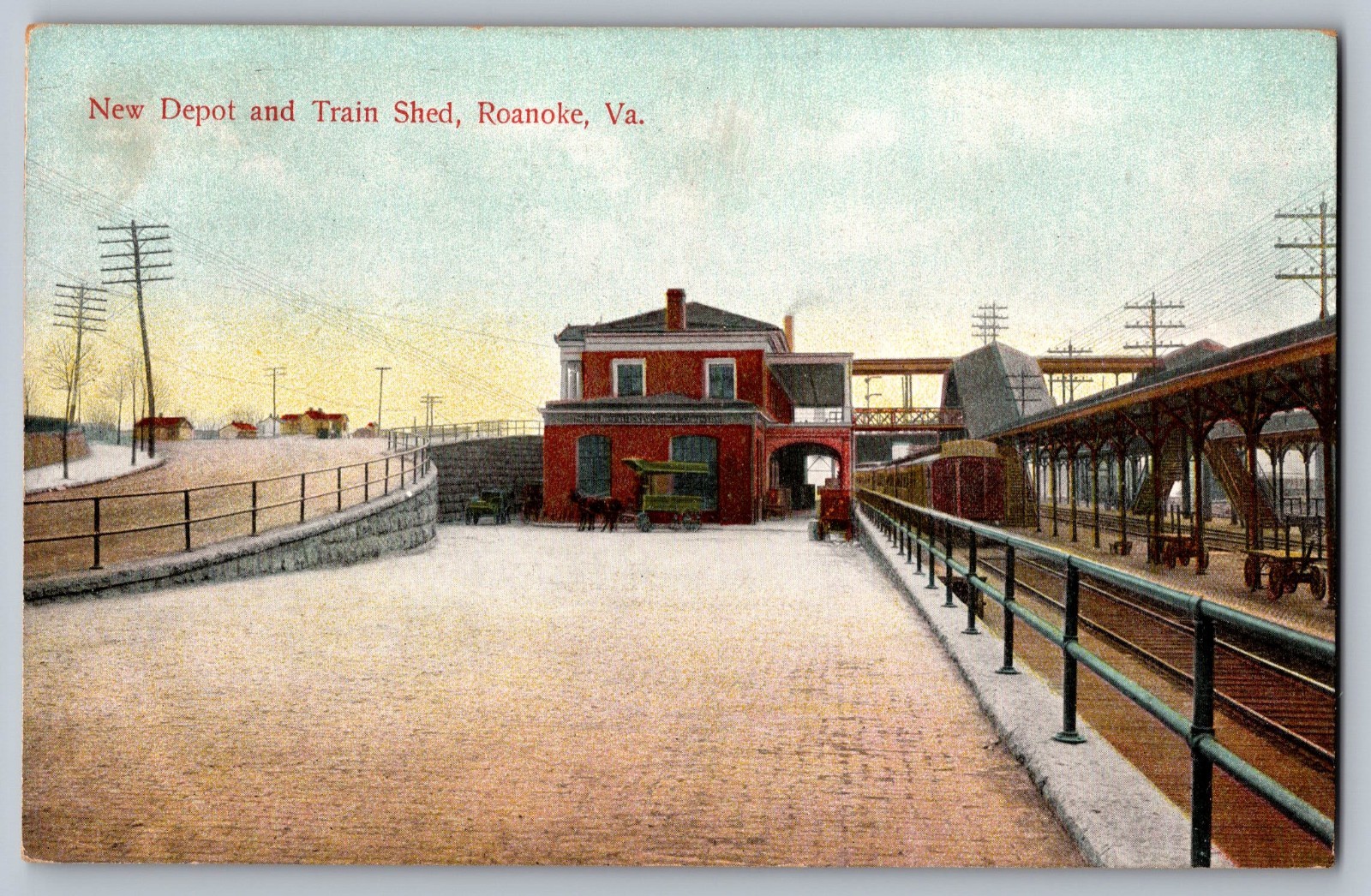 New Depot and Train Shed Roanoke Virginia Postcard New Depot and Train Shed Roanoke Virginia Postcard