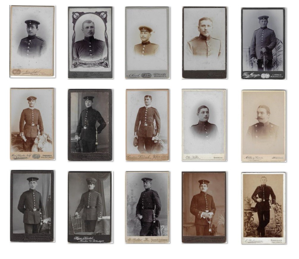 Military 100 photos cdv c1900 German officers ..all scanned