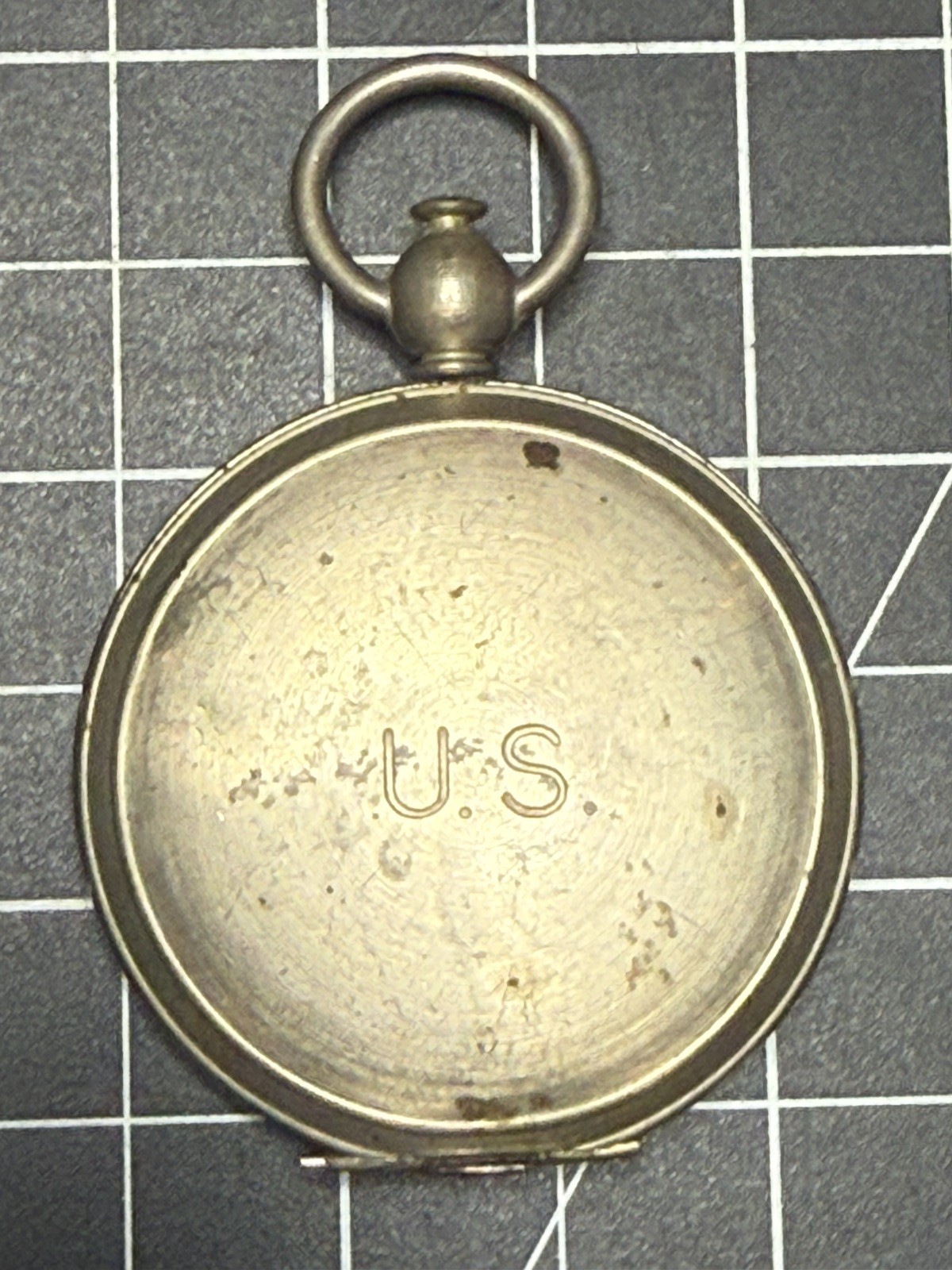 Vintage Wittnauer US Engraved WW2 Pocket Compass Military Instrument WWII Nickel