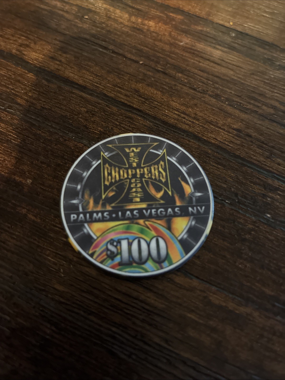 Palms Las Vegas West Coast Choppers Jesse James $100 Casino Chip May 2004