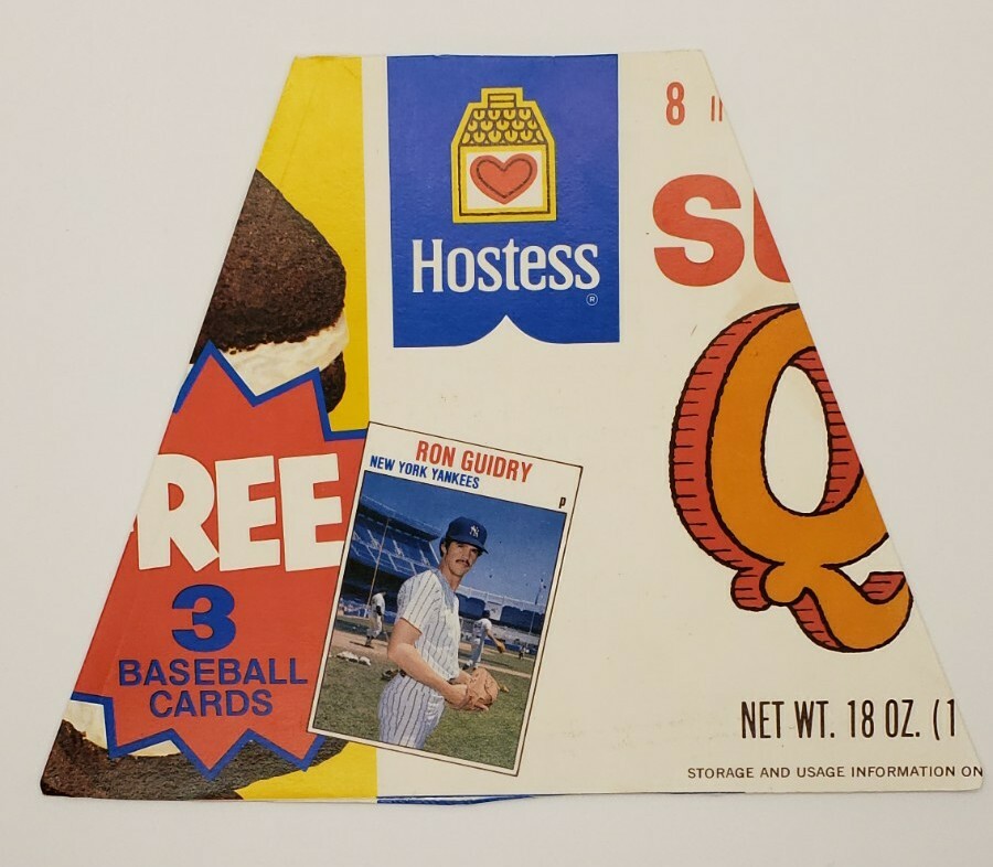 1978 Hostess Hand Cut Partial Baseball Card Box Advertisement Yankee Ron Guidry 