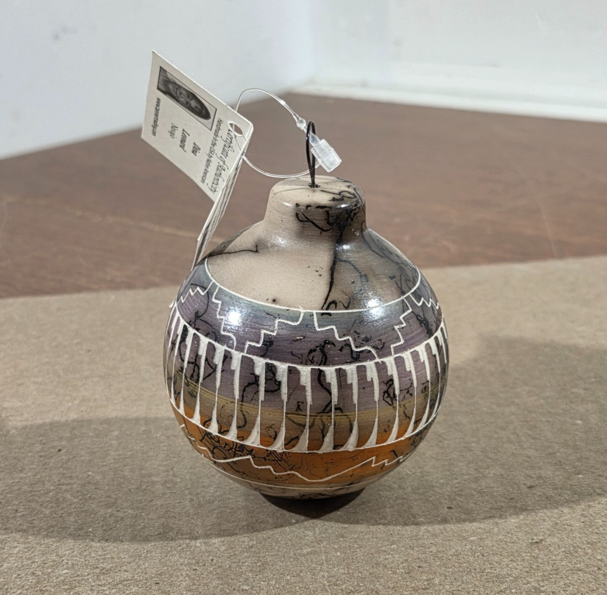 Navajo Christmas Ornament Handcrafted Horsehair Pottery Artist Dina Leonard Navajo Christmas Ornament Handcrafted Horsehair Pottery Artist Dina Leonard