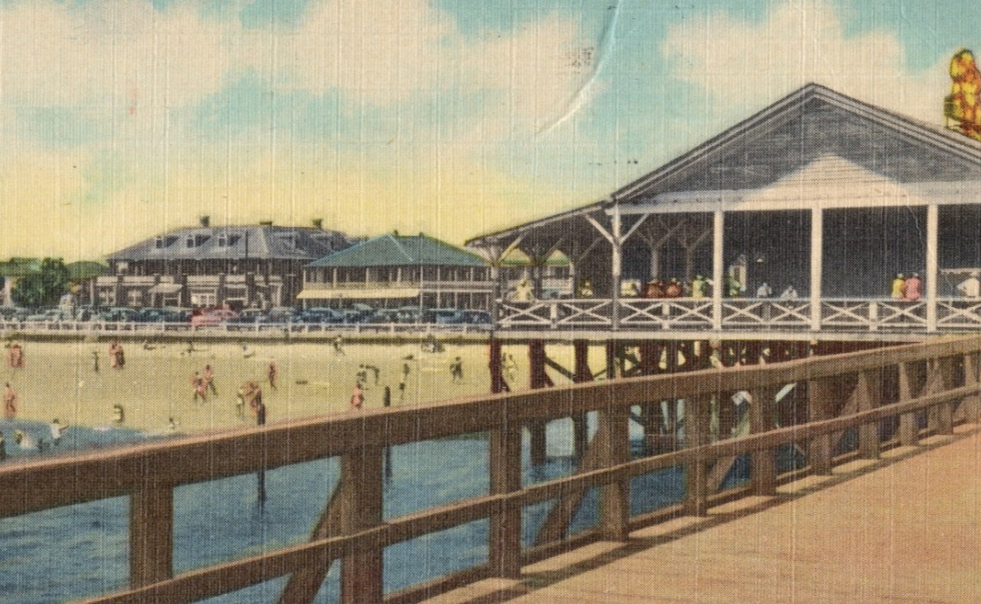 Vintage Tybee Island Pier Pavilion Postcard Savannah Beach GA 1951 Linen Vintage Tybee Island Pier Pavilion Postcard Savannah Beach GA 1951 Linen