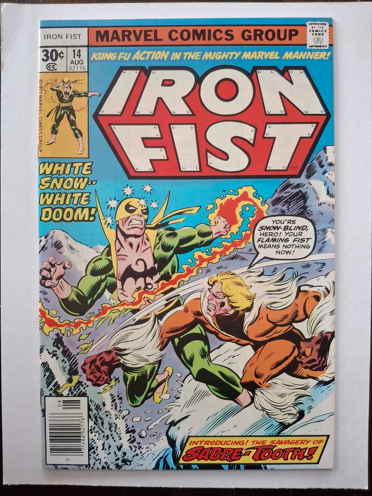 Iron Fist #14 (Marvel Comics August 1977) Key Issue, 1st Sabretooth, VF/NM