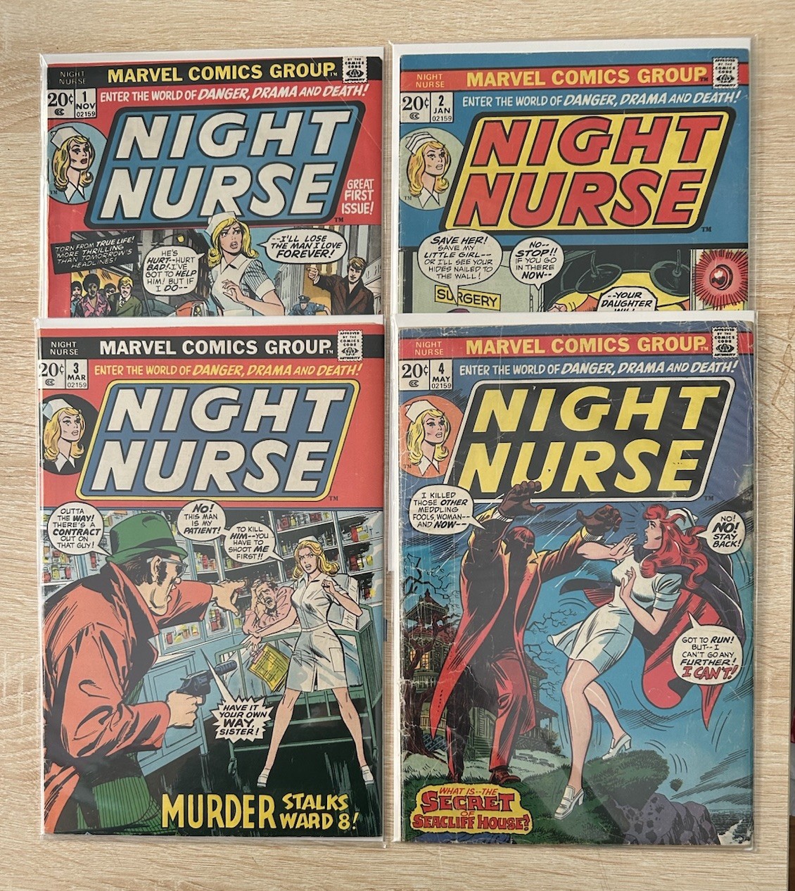 Night Nurse 1 2 3 4 RARE Low Distribution HTF SET Win Mortimer Jean Thomas 1972 Night Nurse 1 2 3 4 RARE Low Distribution HTF SET Win Mortimer Jean Thomas 1972