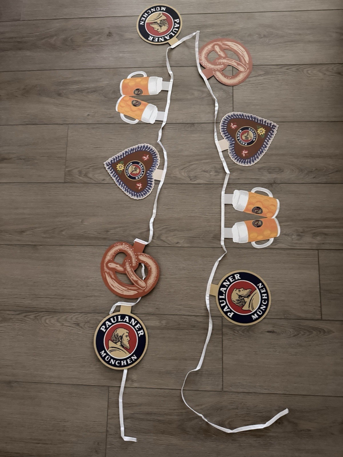 2 Paulaner Oktoberfest Beer Pennant Strings - Brand New 2 Paulaner Oktoberfest Beer Pennant Strings - Brand New