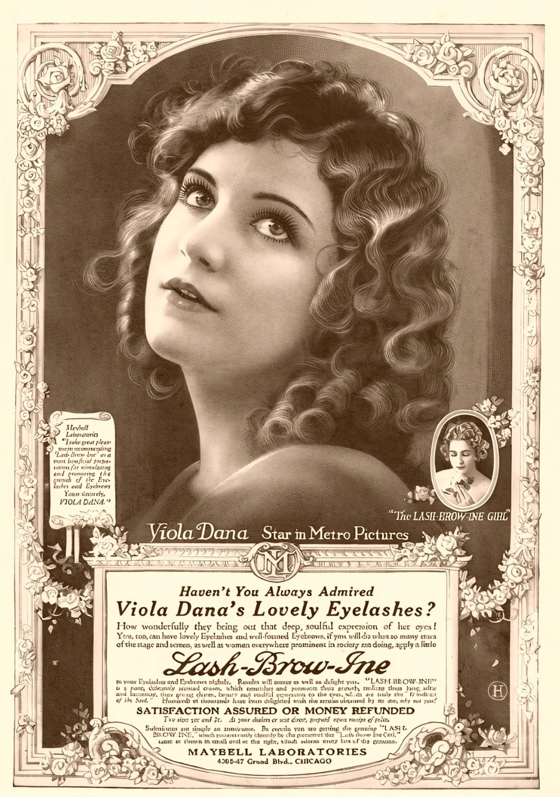 VIOLA DANA - Early Screen Actor in 1920 Ad - 5 x 7 inch Reprint