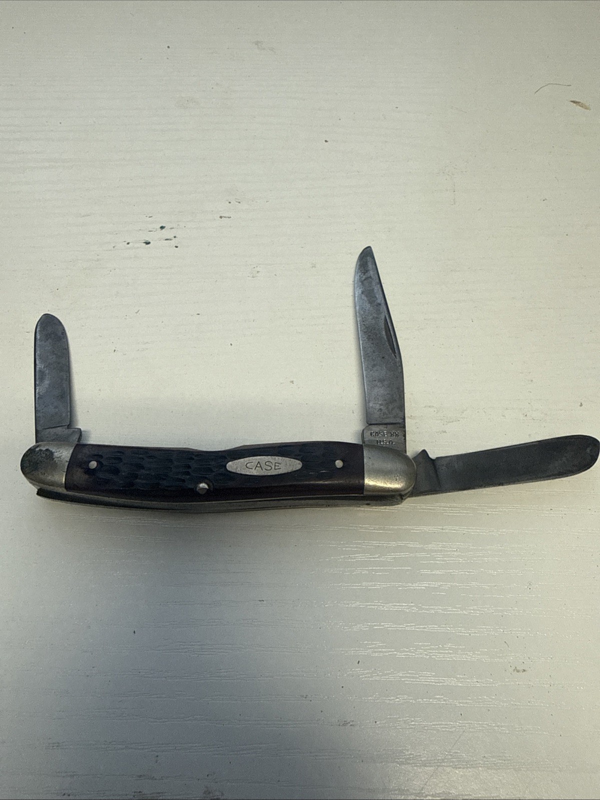 1973 Case XX USA 63047 7 Dot 3 Blade Stockman Jigged Bone Pocket Knife