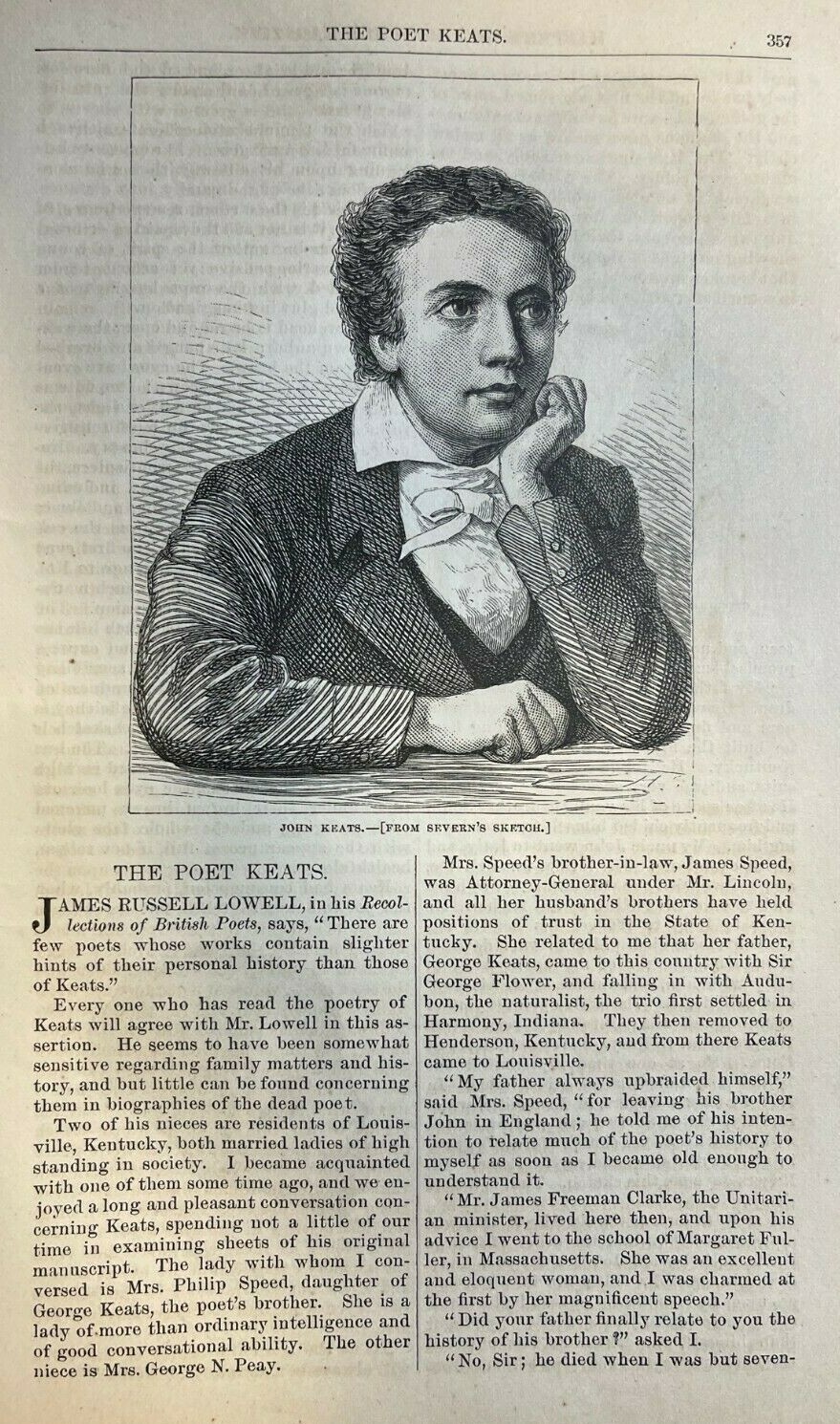 1877 Poet John Keats 1877 Poet John Keats