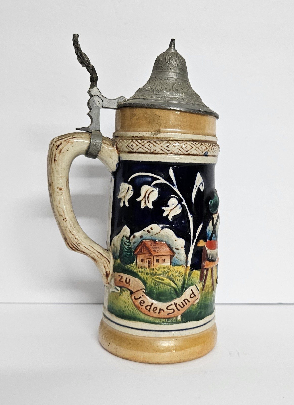 Vintage Beer Stein Original Gerzit Gerz Lidded Heidelberg Large Made In Germany