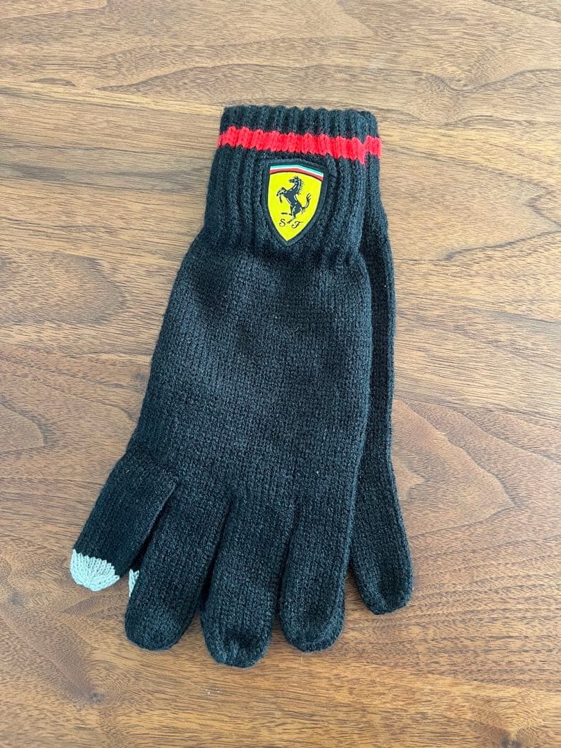 Vhtf Ferrari Knit Gloves Black Car Collection Accessory F1 Original