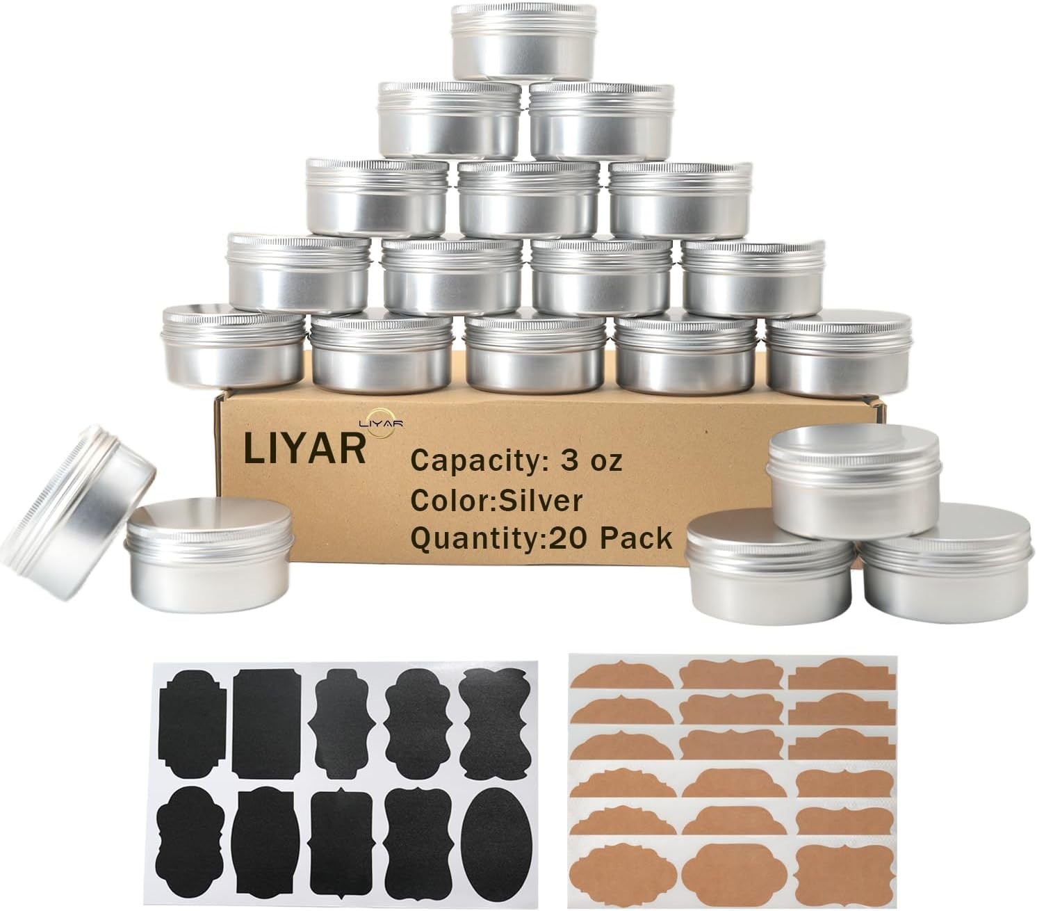 3 Oz Tins Aluminum Can 20 Pack Salve Tins Metal Tin Jars, 3Oz Tin with Lids Refi 3 Oz Tins Aluminum Can 20 Pack Salve Tins Metal Tin Jars, 3Oz Tin with Lids Refi