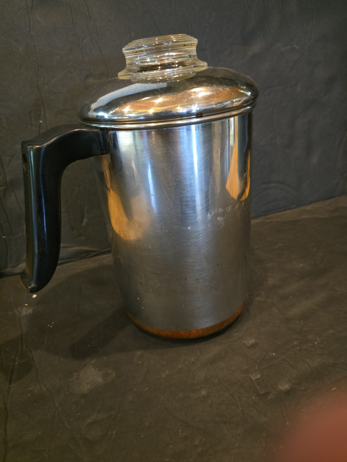 Vintage Pre-1968 Revere Ware Percolator Coffee Pot 1801 Copper Clad 6 Cup- READ