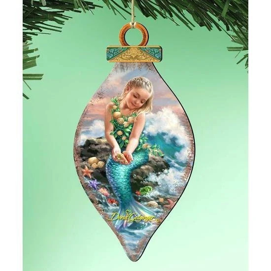 Dona Gelsinger Mermaid Princess of Sea Birch Wood Ornament Ocean