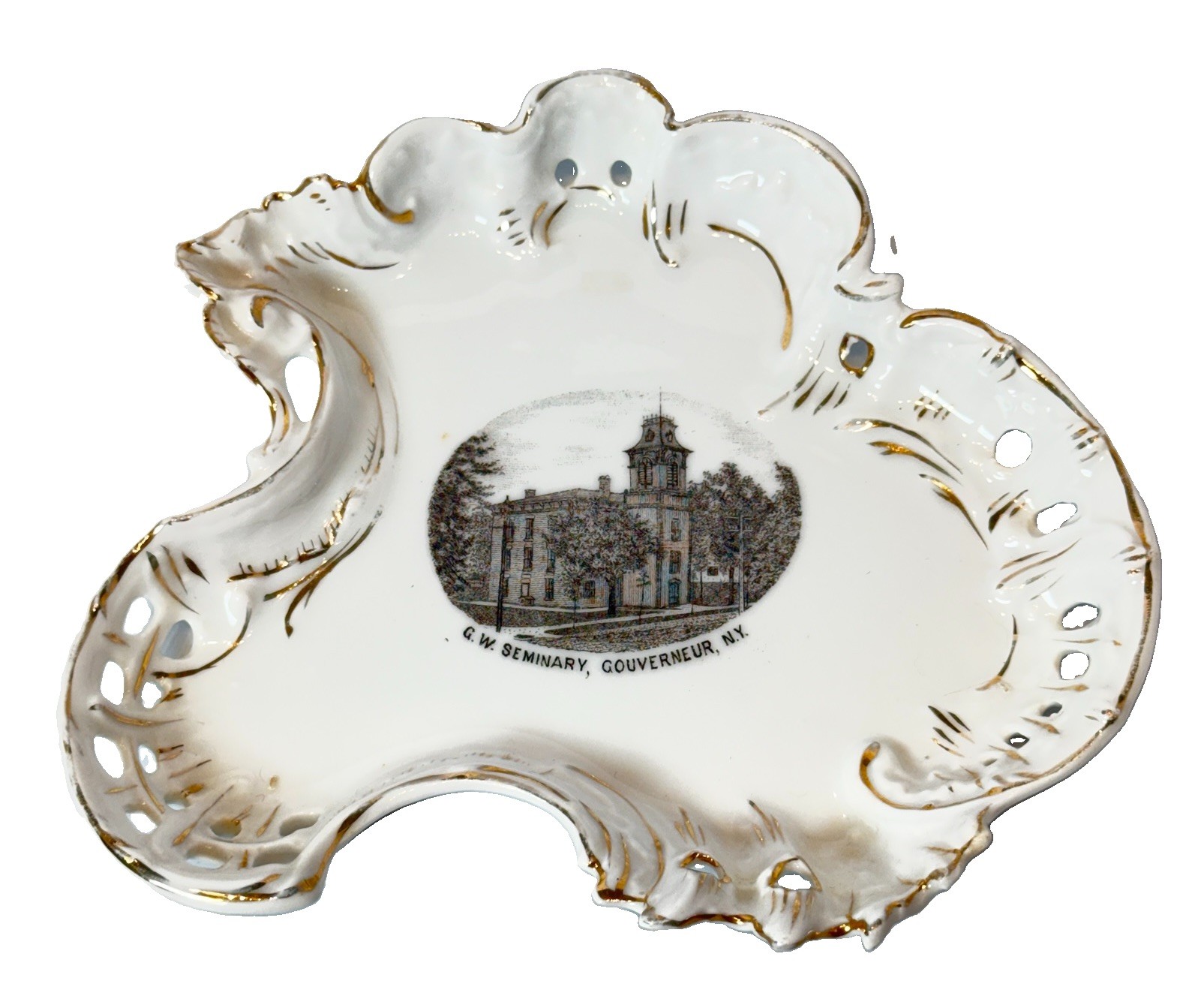 GOUVERNEUR NY NEW YORK Souvenir Porcelain SEMINARY Trinket DISH BOWL GOUVERNEUR NY NEW YORK Souvenir Porcelain SEMINARY Trinket DISH BOWL
