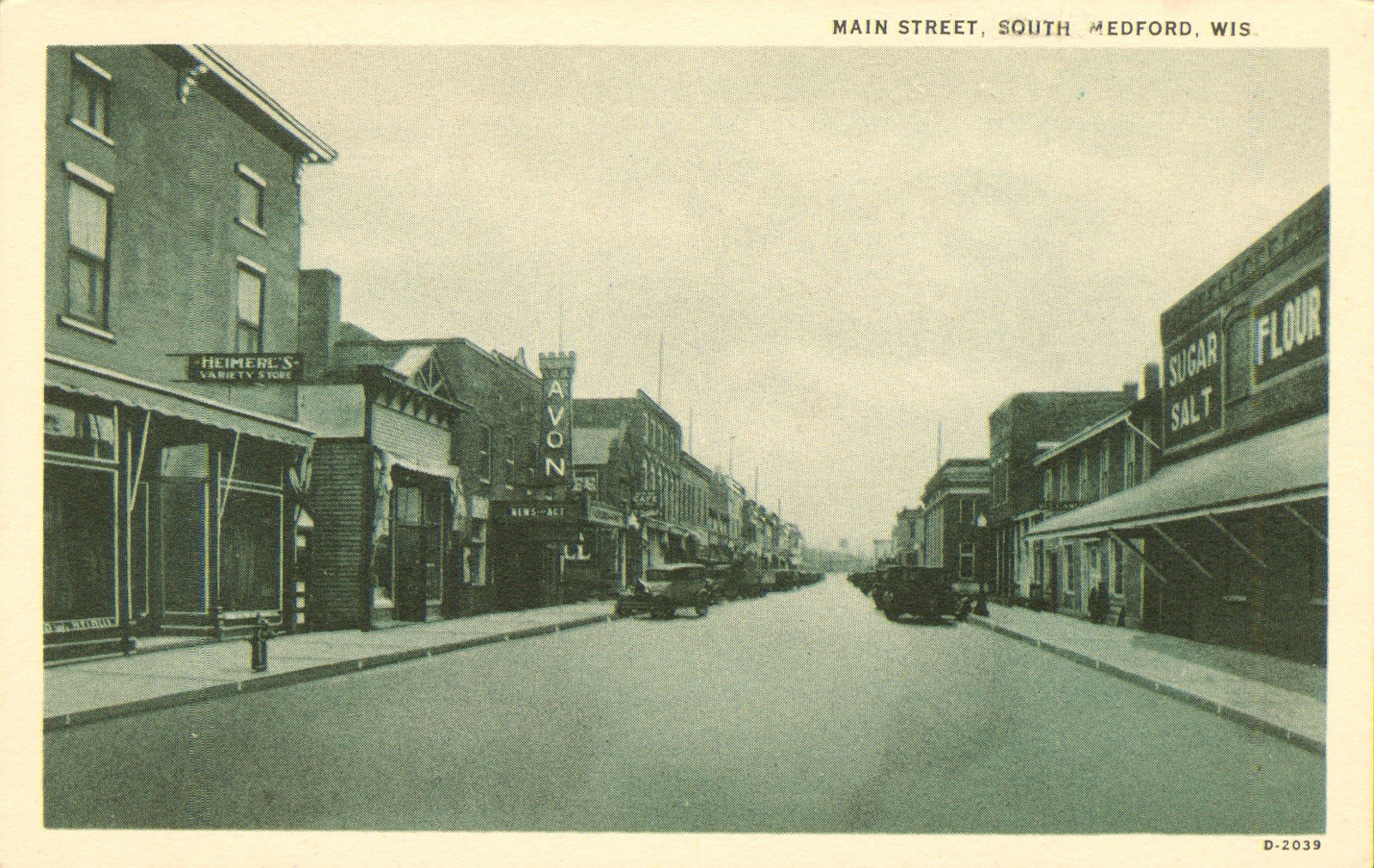 Wisconsin, MEDFORD, Main Street, Postcard Antique c1928 Street Scene Old Cars N