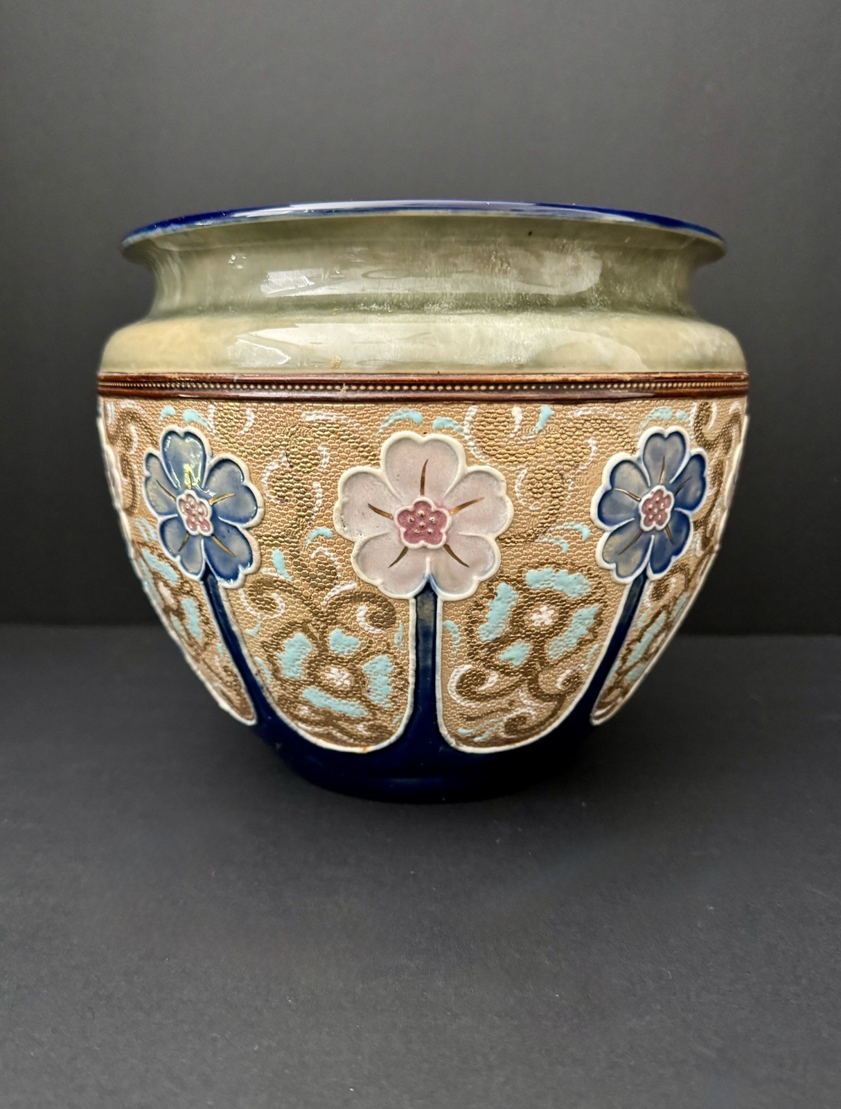 Antique Royal Doulton Art Nouveau Jardiniere Planter 8080 BN Bessie Newbery
