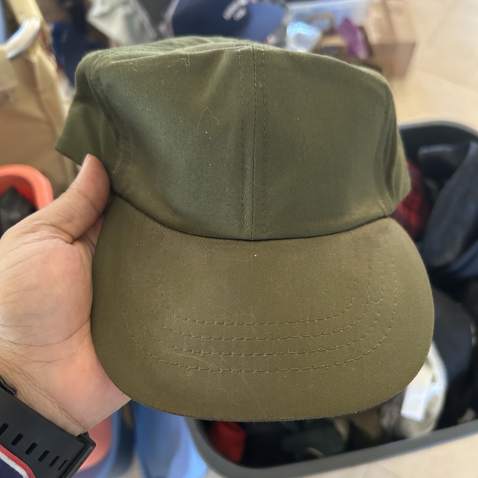 Vintage US Military OG 507 Utility Cap Field Hat Olive Drab 7 3/8 Ace Mfg Co USA