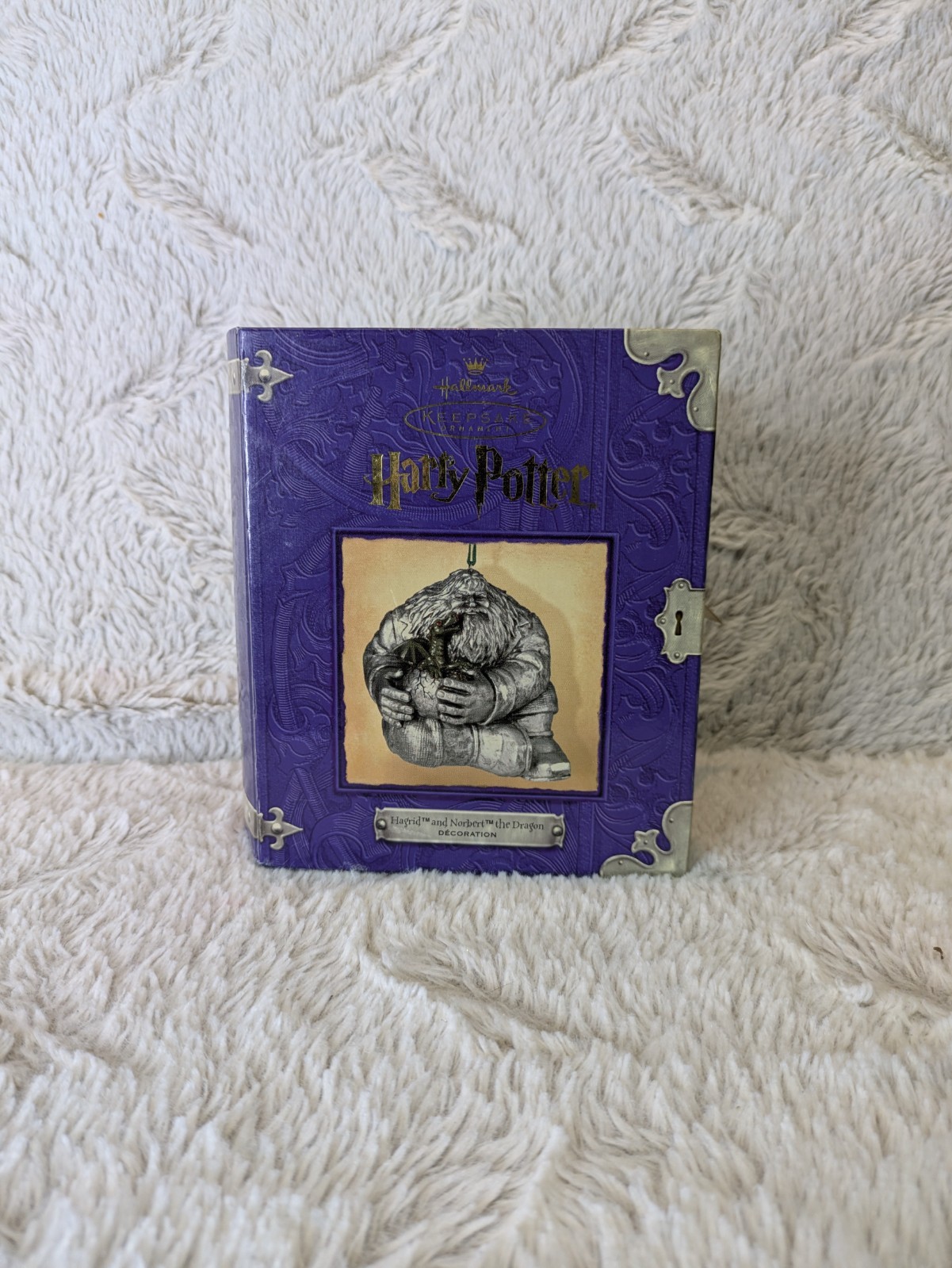 Hallmark 2001 Harry Potter Hagrid & Norbert Dragon Pewter Keepsake Ornament Box