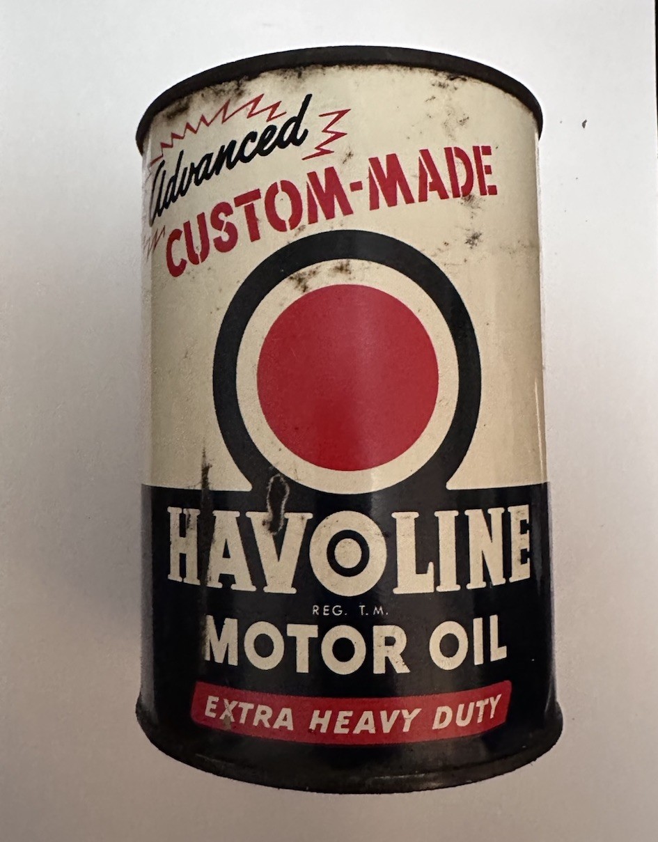 Vintage 1954 Havoline Motor Oil 1 Qt Can Texaco Extra Heavy Duty Gas Oil