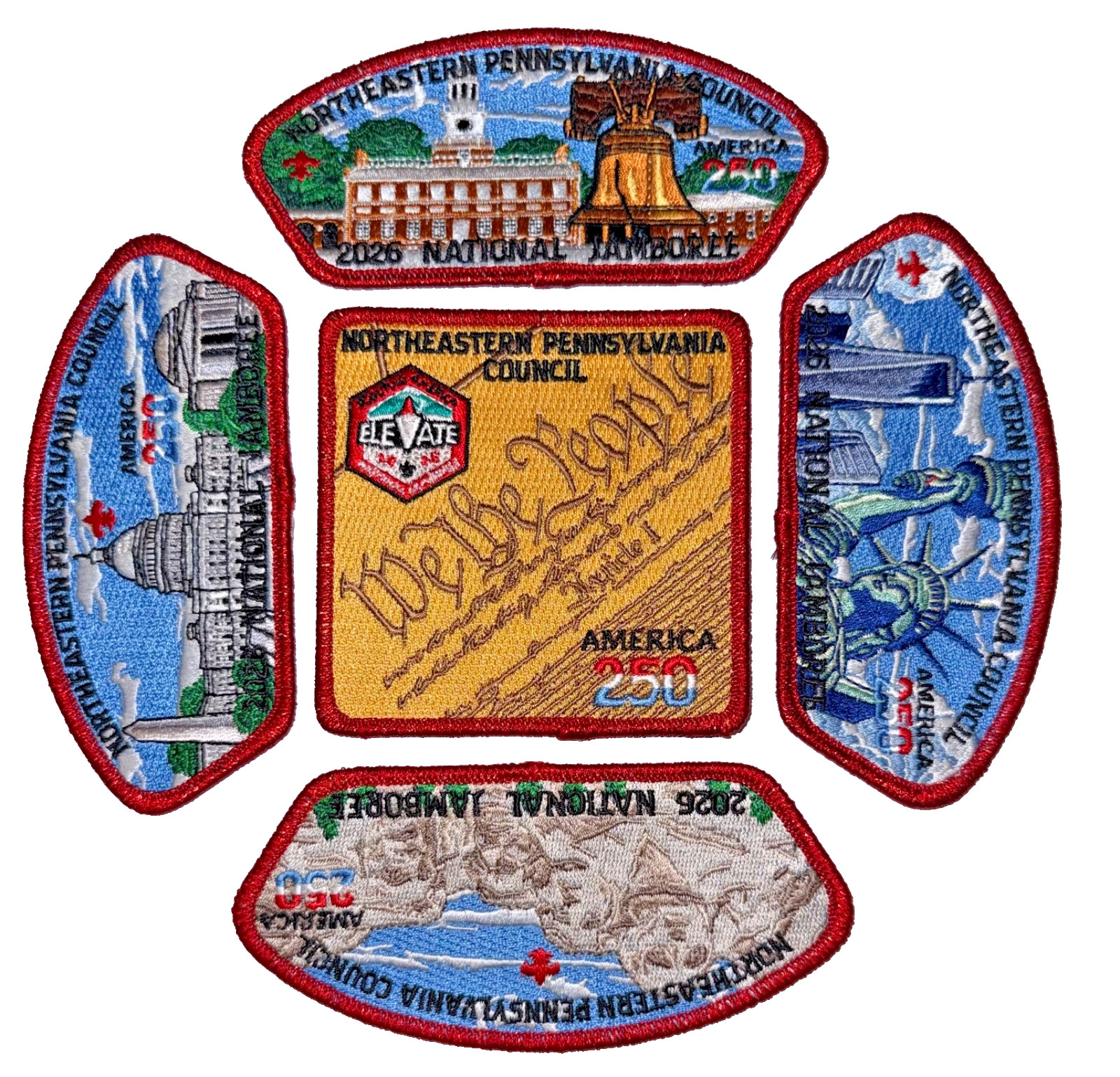2026 Northeastern Pennsylvania Council 5 pc Patch Set National Jamboree MINT