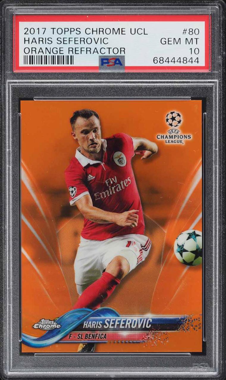 Topps Chrome UEFA UCC 2017/18 Haris Seferovic Orange Refractor /25 PSA 10 GEM-MT