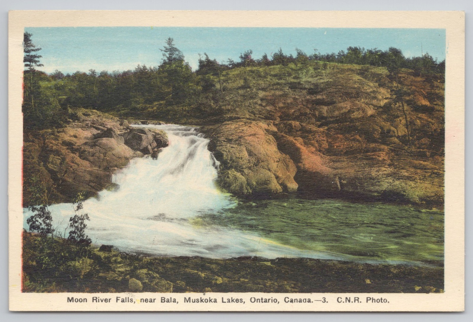 Vintage Postcard Moon River Falls Near Bala Muskoka Lakes Ontario Canada Trees Vintage Postcard Moon River Falls Near Bala Muskoka Lakes Ontario Canada Trees