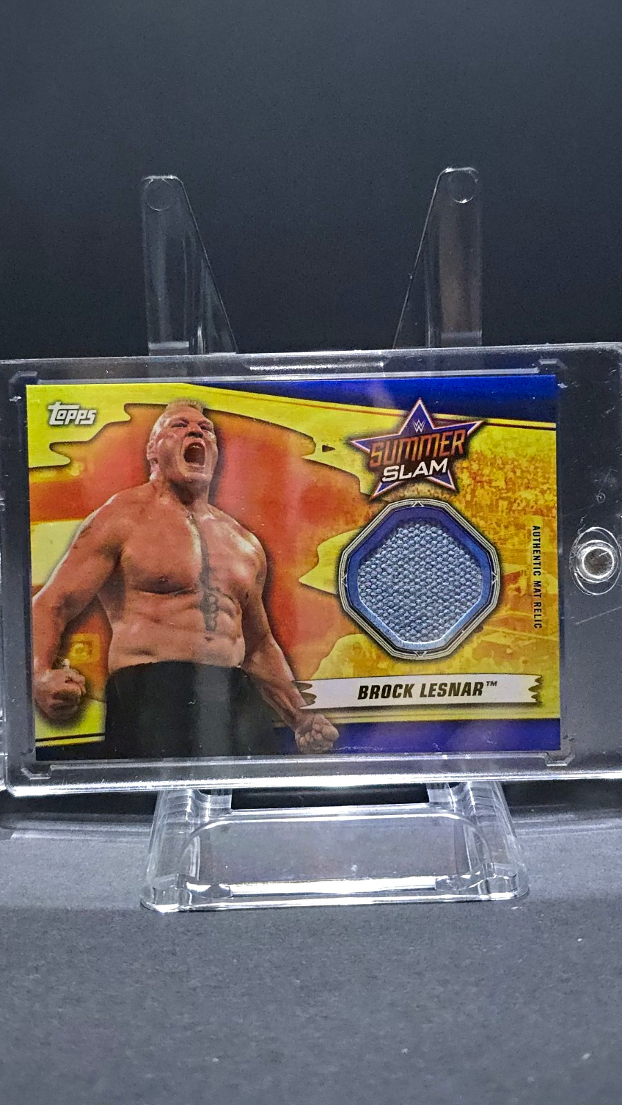 Topps WWE SummerSlam 2018 Brock Lesnar Authentic Mat Relic MR-BI NUMBERED 34/50