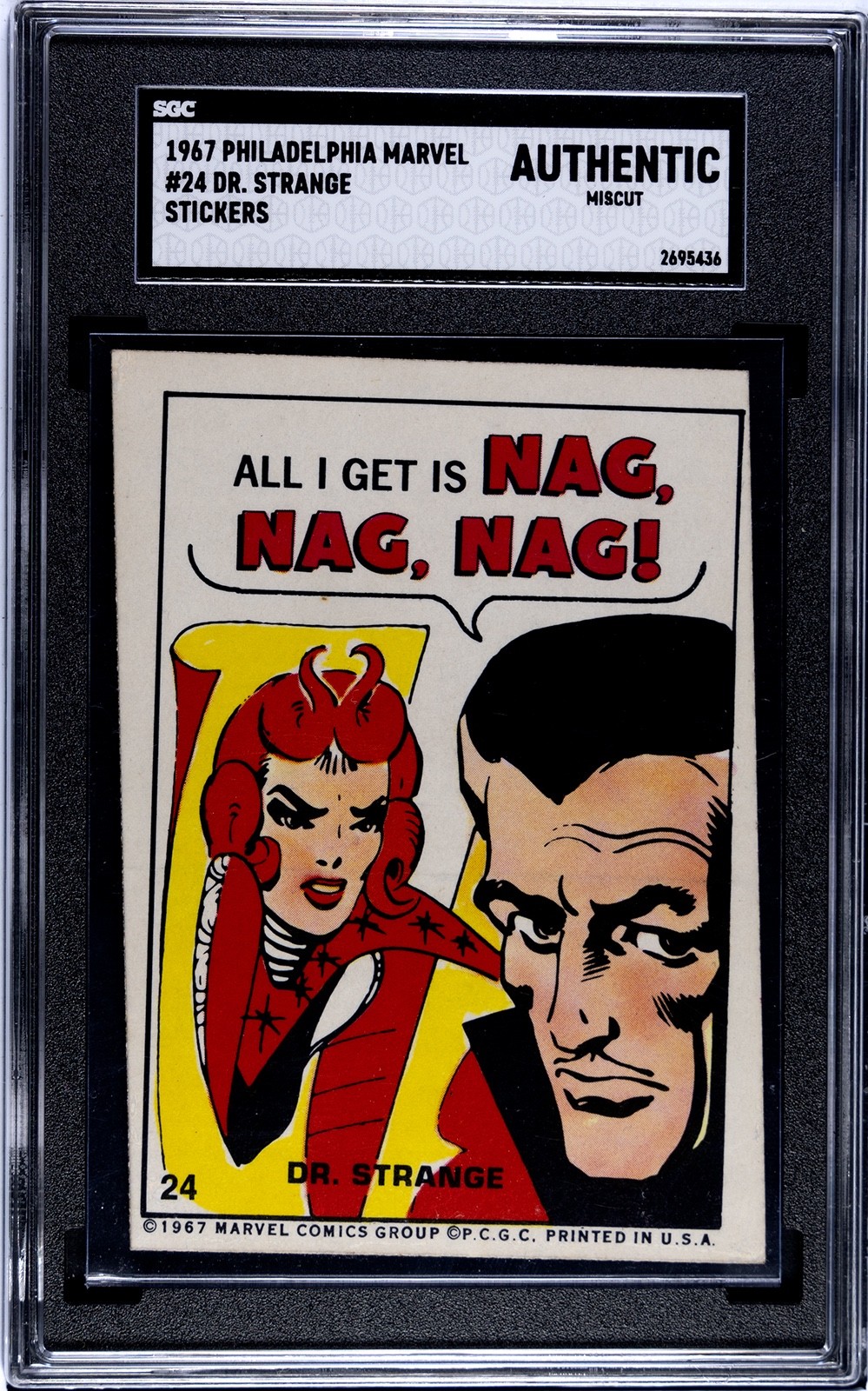 1967 Philadelphia Marvel Stickers Dr. Strange Rookie (1st appearance) SGC 1967 Philadelphia Marvel Stickers Dr. Strange Rookie (1st appearance) SGC