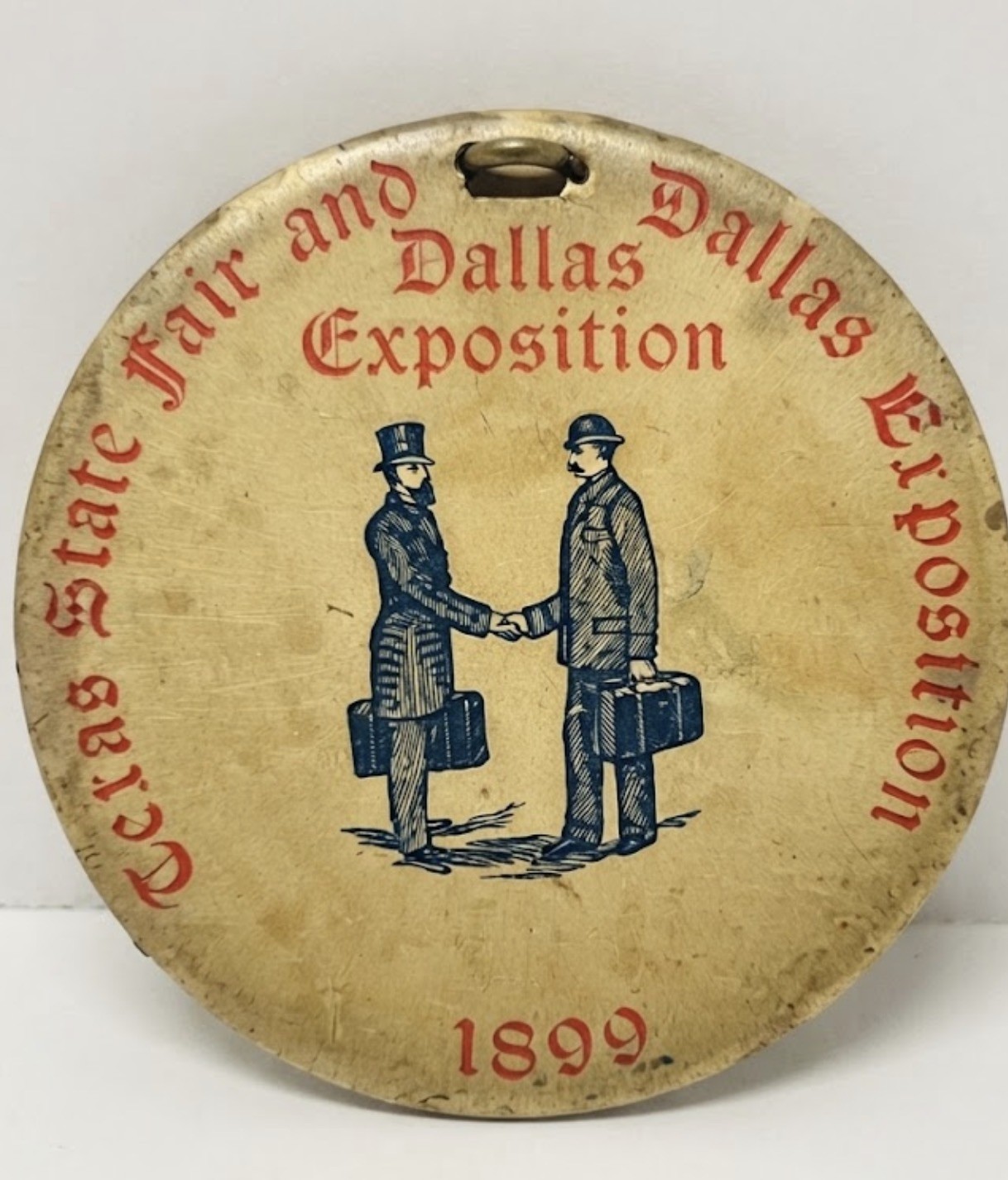 Rare 1 of a Kind 1899 State Fair of Texas Traveling Men’s Day souvenir pin