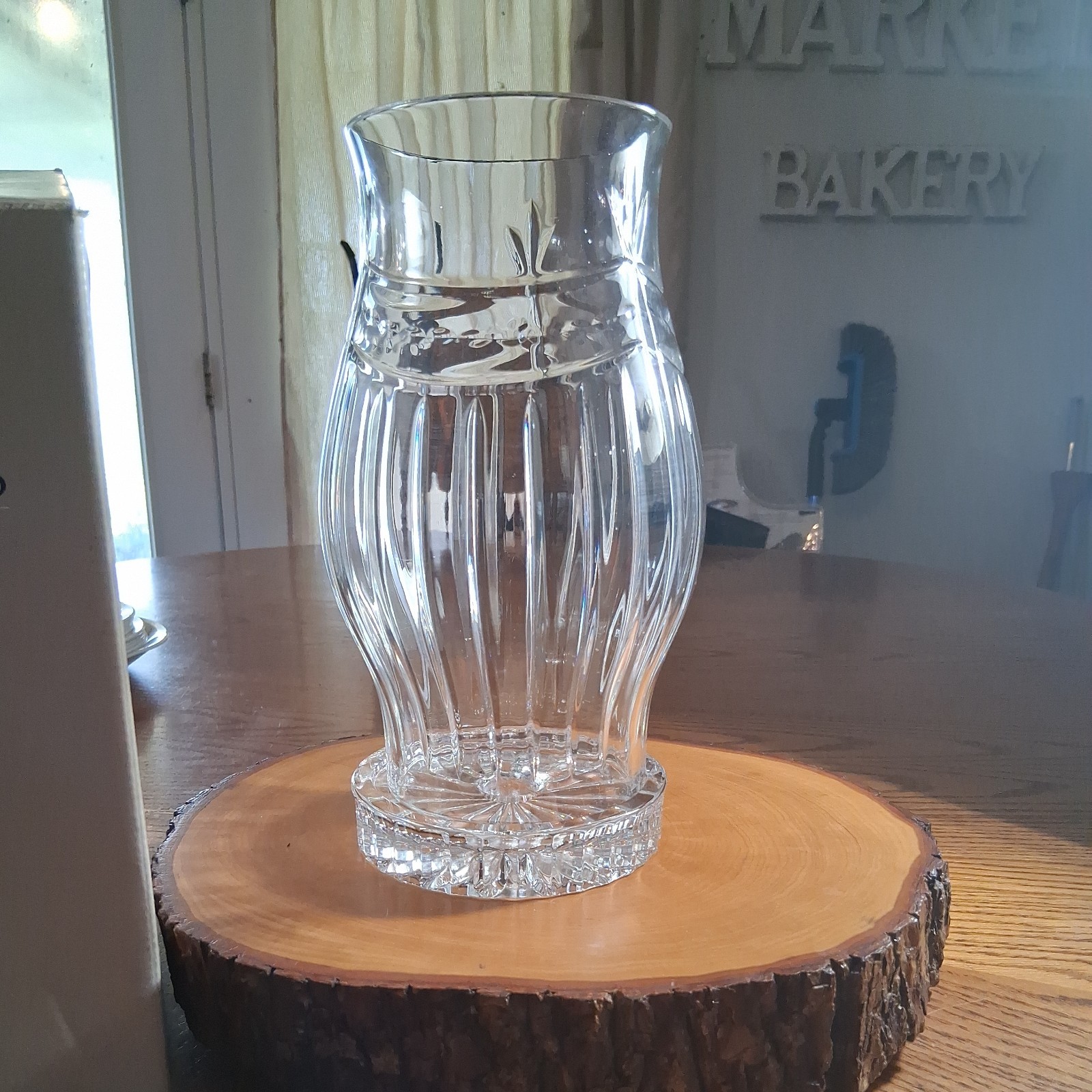 Vintage  Royal Limited Crystal 24% Lead Crystal Hurricane Candle Holder 1995.  